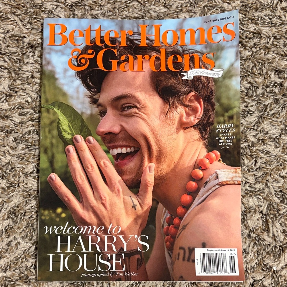 Harry Styles Better Homes & Gardens Magazine